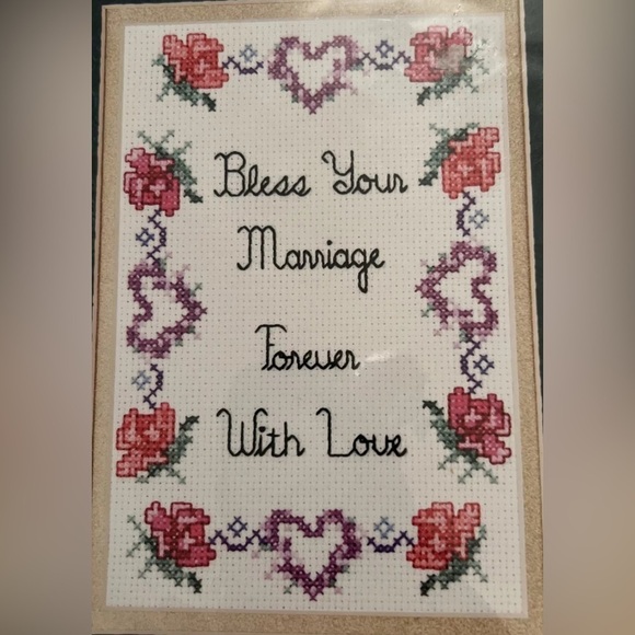 Vintage Other - Sandi Phipps Keepsake Card Bless Your Marriage #1003 Counted Cross Stitch Kit